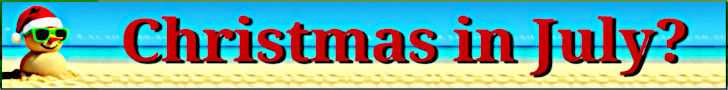 Christmas in July Snowman 728x90 Leaderboard Banner